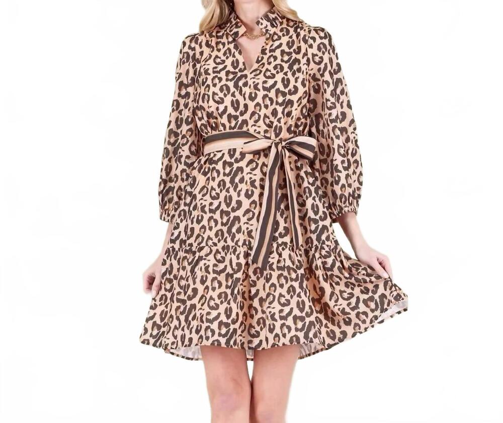 NEW JOY JOY savannah stride dress in leopard
